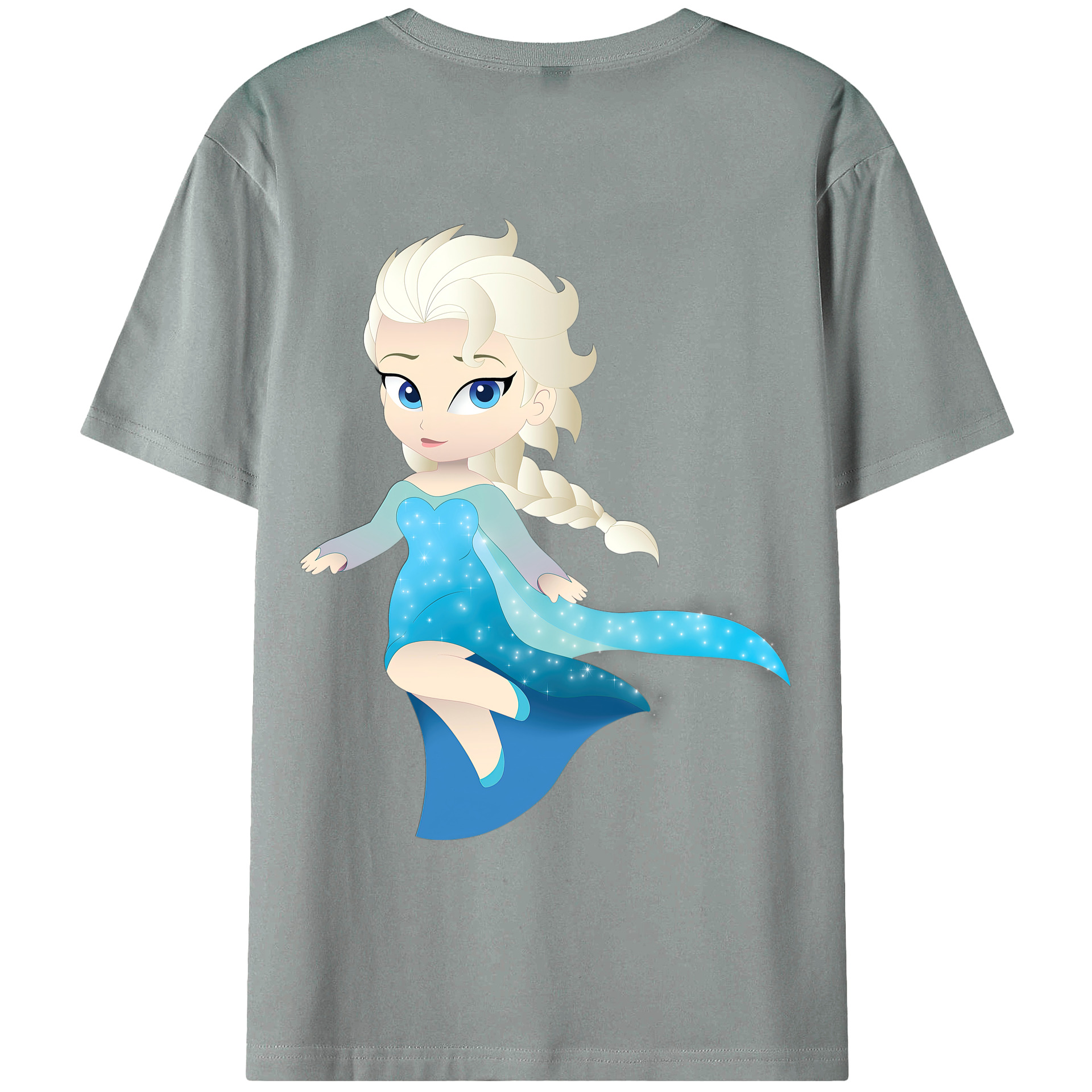 （画像用） アナと雪の女王 アンナ エルサ Frozen Anna Elsa 綿100％ メンズ半袖Tシャツ（バックプリント） 通気性